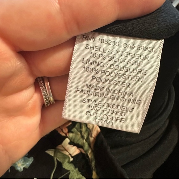 Joie Floral Silk Tie Waist Pants Womens Small Black - Picture 8 of 8